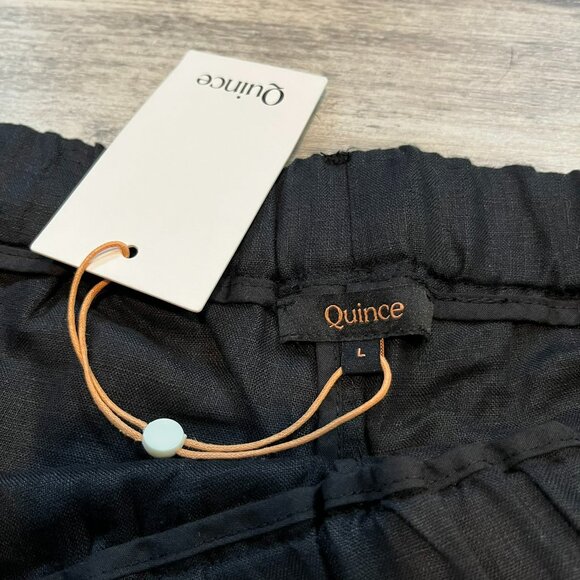 NWT! Quince 100% European Linen Pants, Black, 25" Inseam, Size Large - Picture 7 of 12